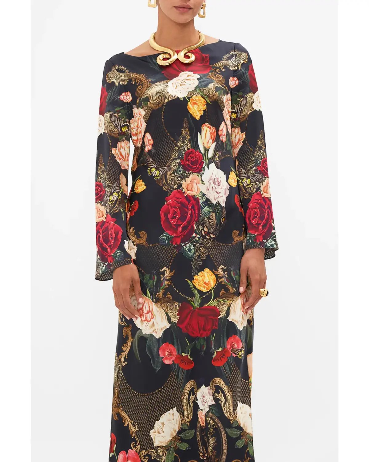 Camilla Long Sleeve Bias Dress The Magic In The Manuscripts Size AU 12 photo 3