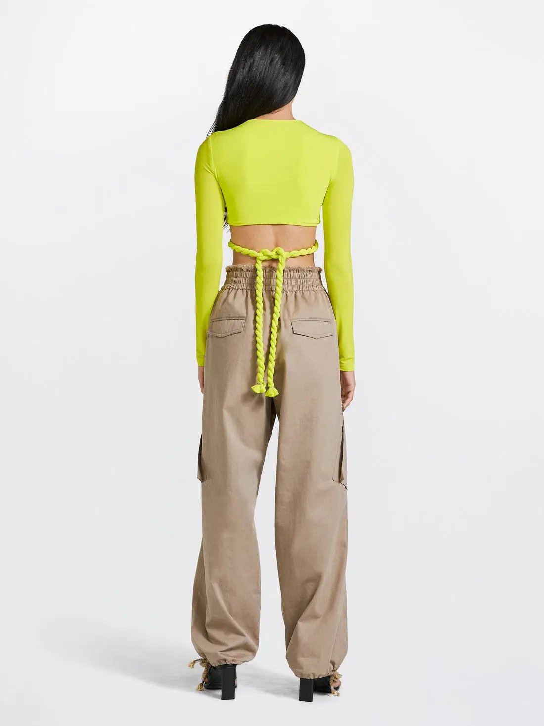Dion Lee Rope Wrap Top Acid Yellow Size 4 photo 3