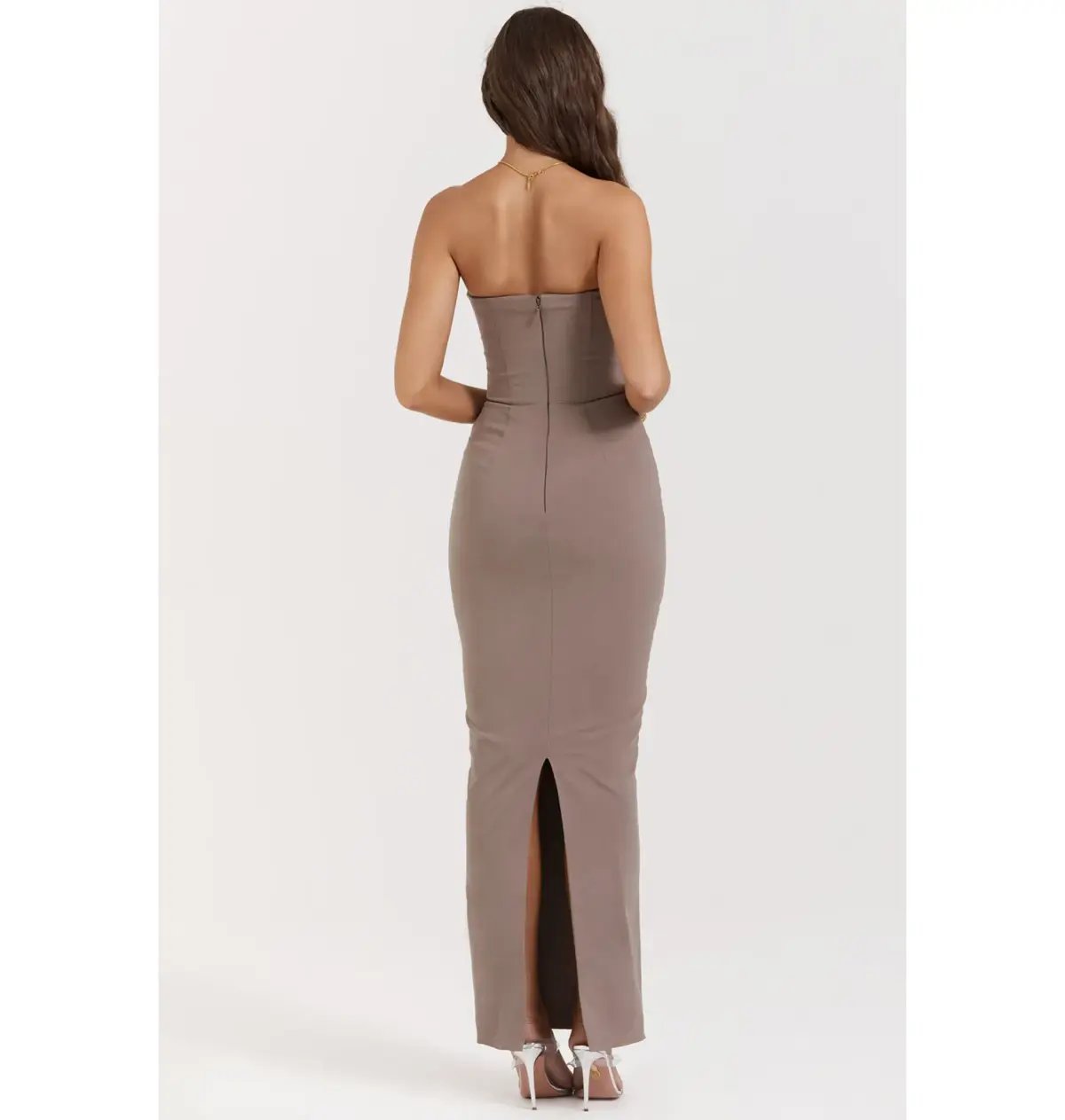 House of CB Lucia Strapless Corset Maxi Dress Taupe Size S / AU 8 photo 3
