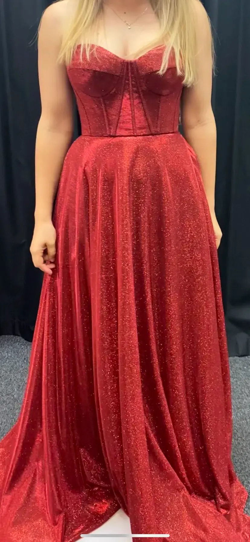Tania Olsen Daphne Glitter Corset Formal Dress PO927 Red Size 10 photo 3