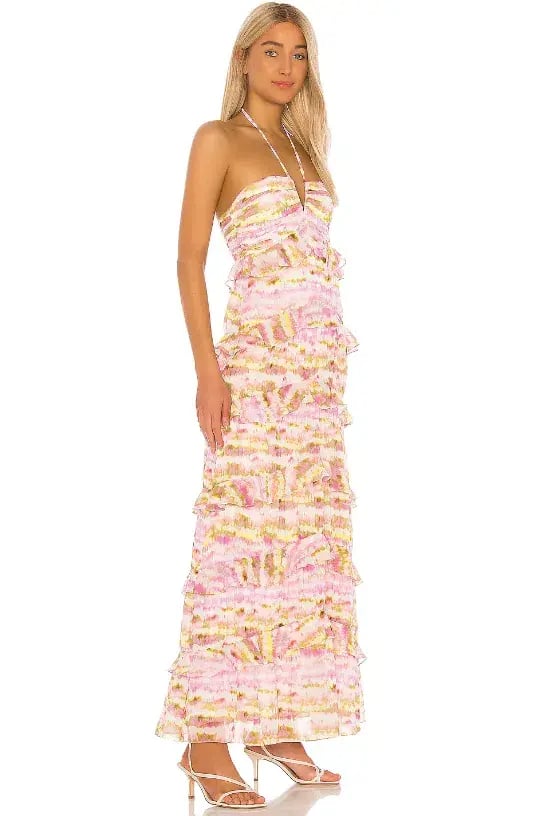 Tularosa Henley Maxi Dress Orchid Multi Tie Dye Size XS / AU 6 photo 2