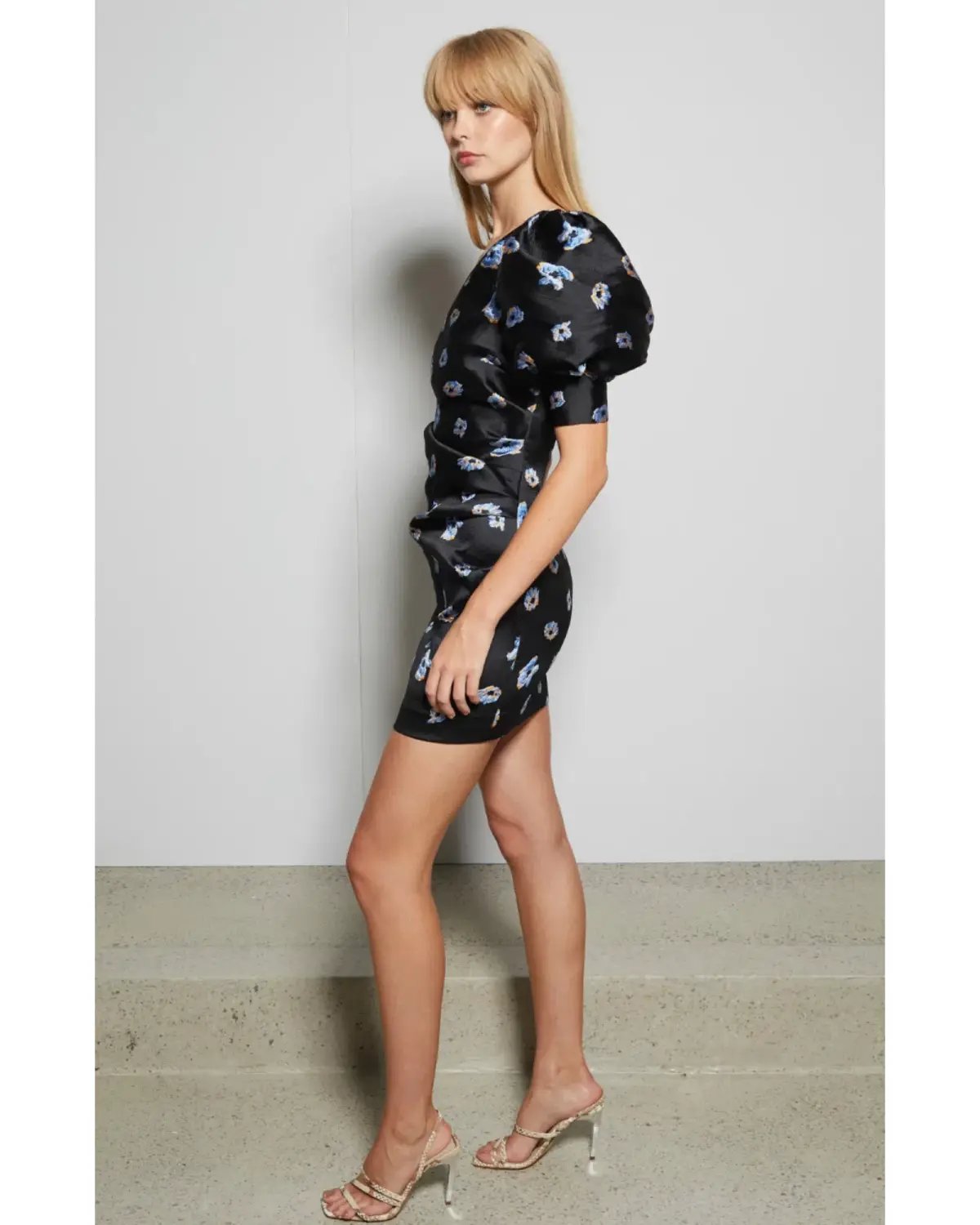 Bec & Bridge Daisy Asym Mini Dress Black Floral Size AU 8 photo 2