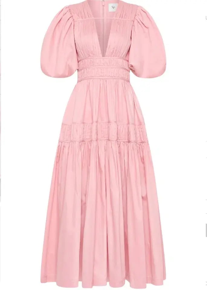 Aje Fallingwater Ruched Midi Dress Pastel Pink Size AU 8 photo 4