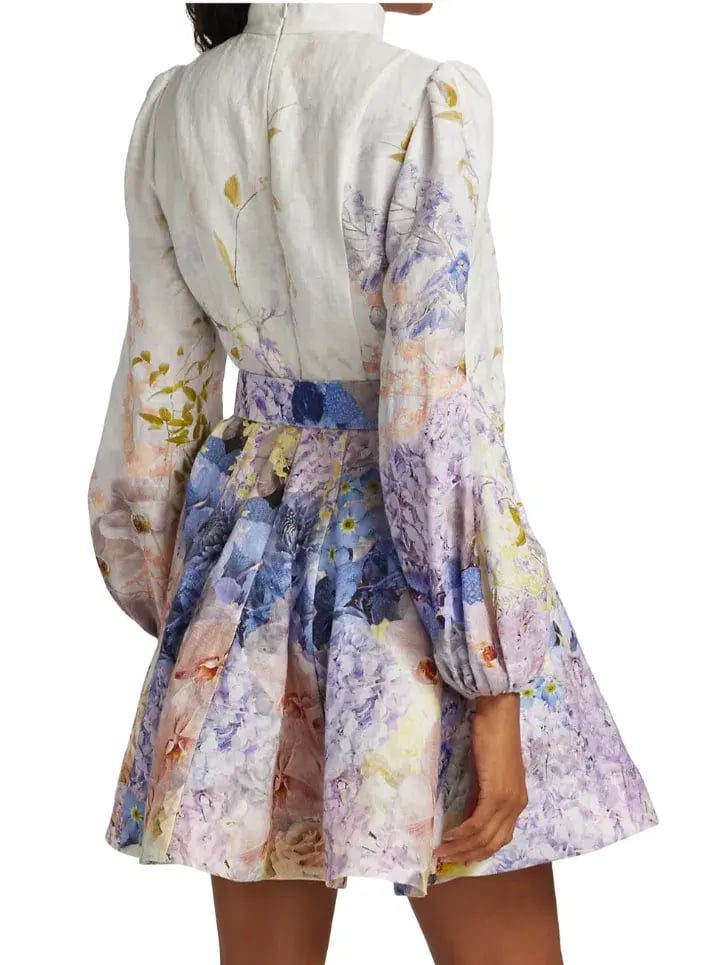 Zimmermann Rhythmic Buttoned Mini Dress Print Size 1 / Au 10 photo 4