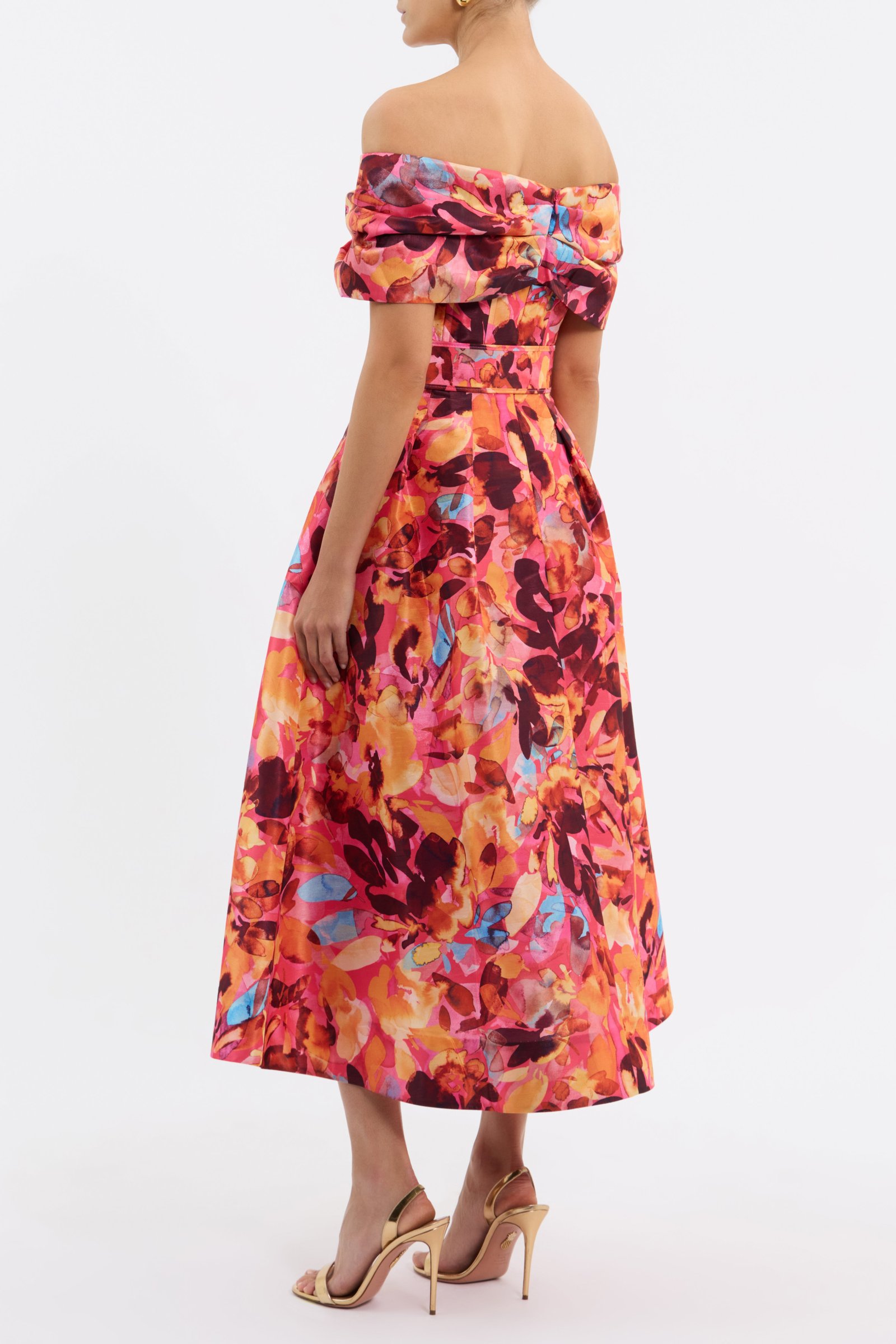 REBECCA VALLANCE GARDENIA MIDI DRESS - PINK FLORAL photo 3