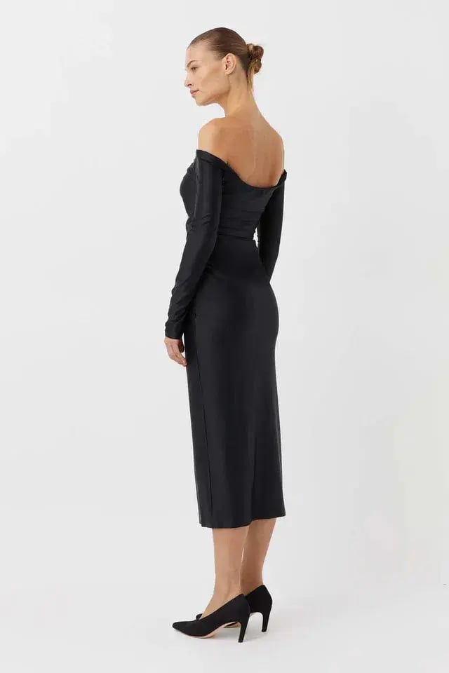 Camilla and Marc Berkley Off-shoulder Dress In Black Size AU 10 photo 2