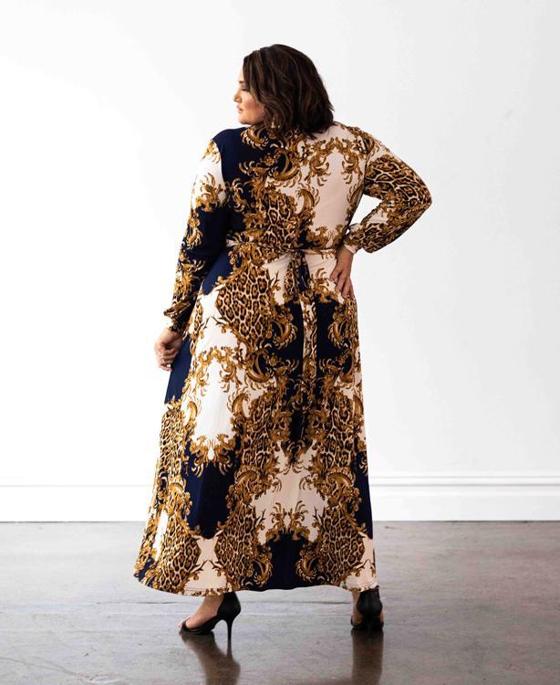 Mónica The Label Baroque Print Wrap Dress Size 20 photo 3