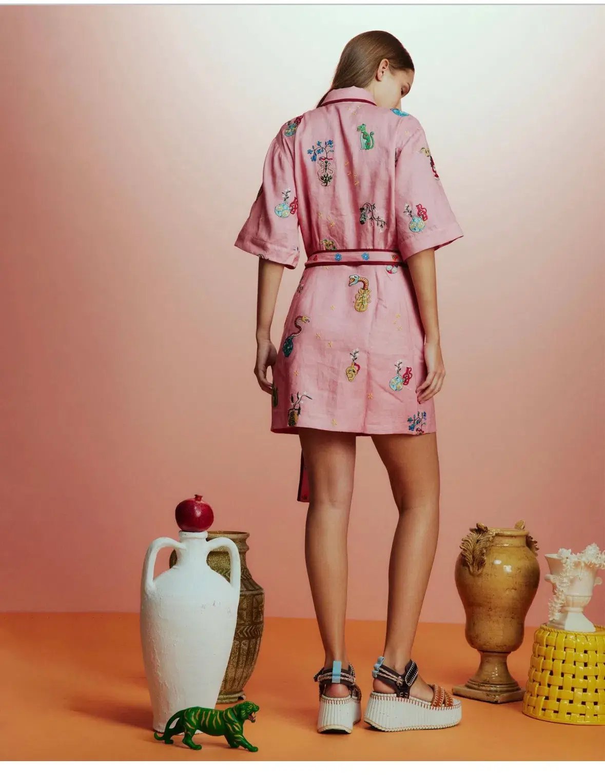 Alemais Timmy Embroidered Mini Dress Pink Size AU 14 photo 3