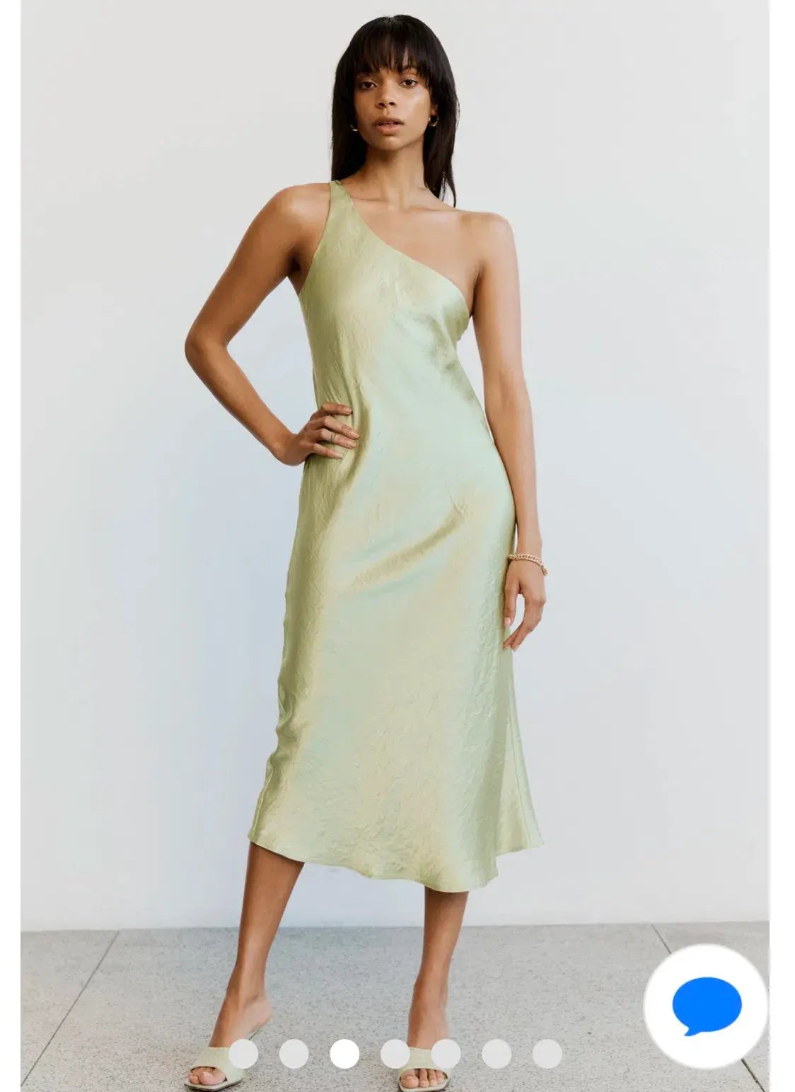 Third Form Crush Bias One Shoulder Midi Dress Apple Green Size 8 photo 4