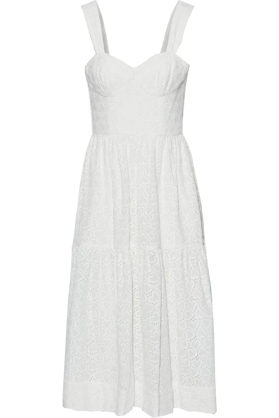 Rebecca Vallance Valentina Broderie Anglaise Cotton Midi Dress Ivory Size AU 6 photo 3