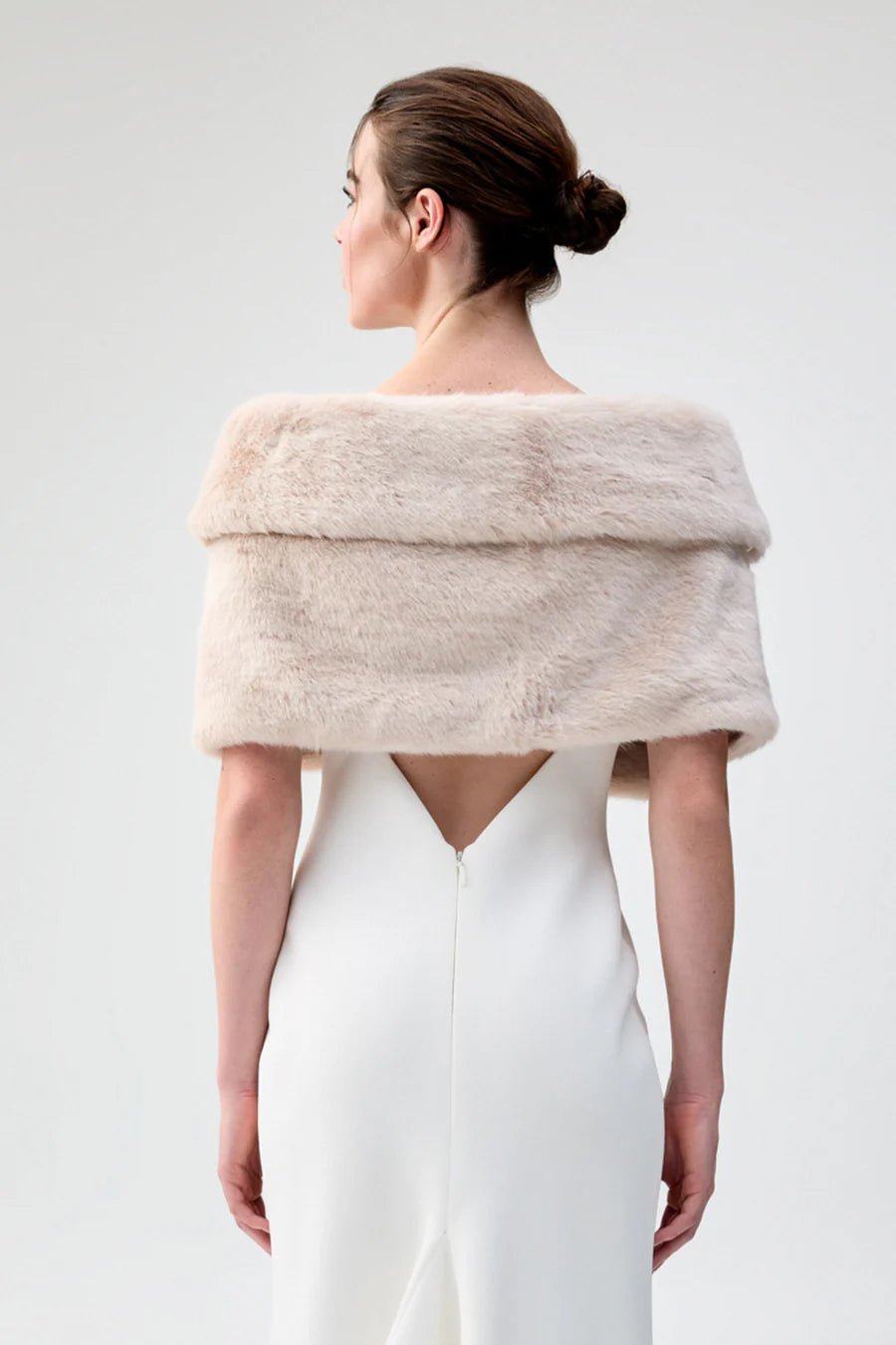 UNREAL FUR CHAMPAGNE WRAP - NUDE photo 6