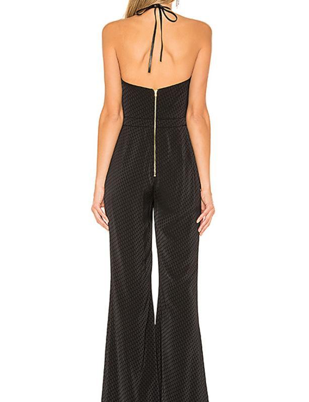 Alexis Naila Wide Leg Halter Jumpsuit Black Size 10 photo 2