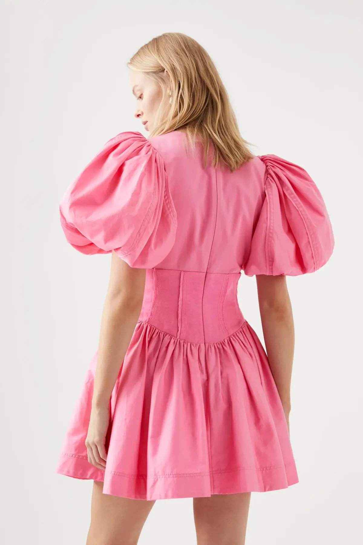 Aje Gianna Puff Sleeve Mini Dress French Rose Pink Size 10 / M photo 3