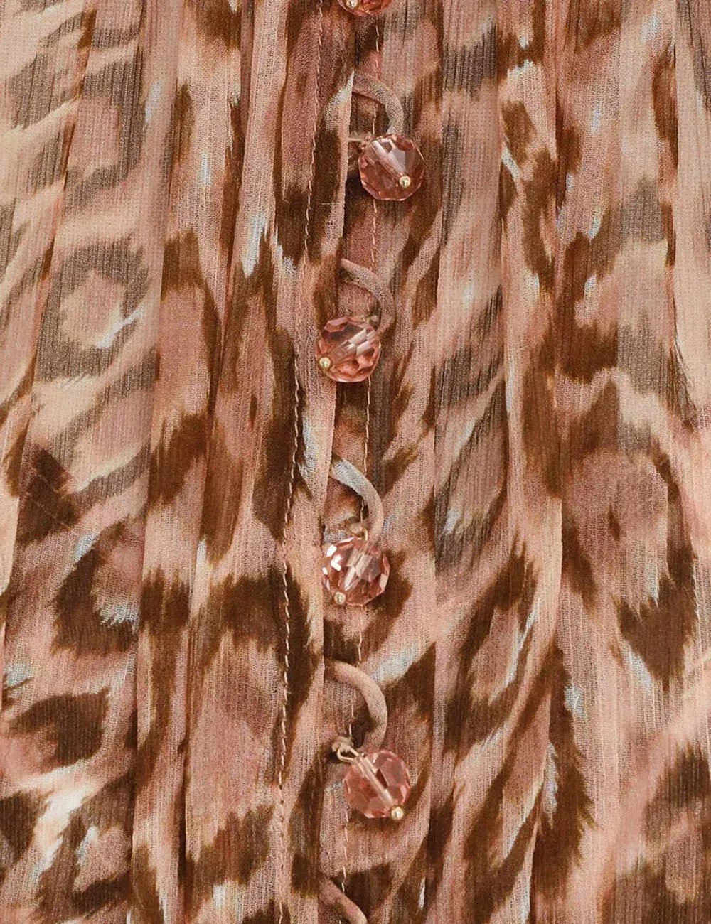 Zimmermann Tempo Bell Sleeve Mini Dress Pink Leopard Print Size 0 / AU 8 photo 4