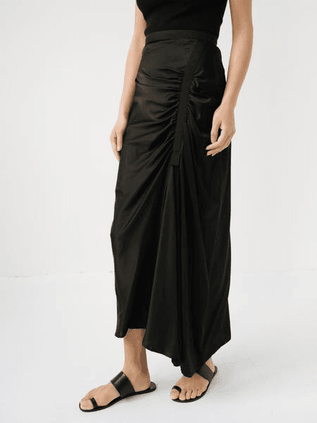 Christopher Esber Incline Taped Gathered Skirt Black Size 8 photo 4