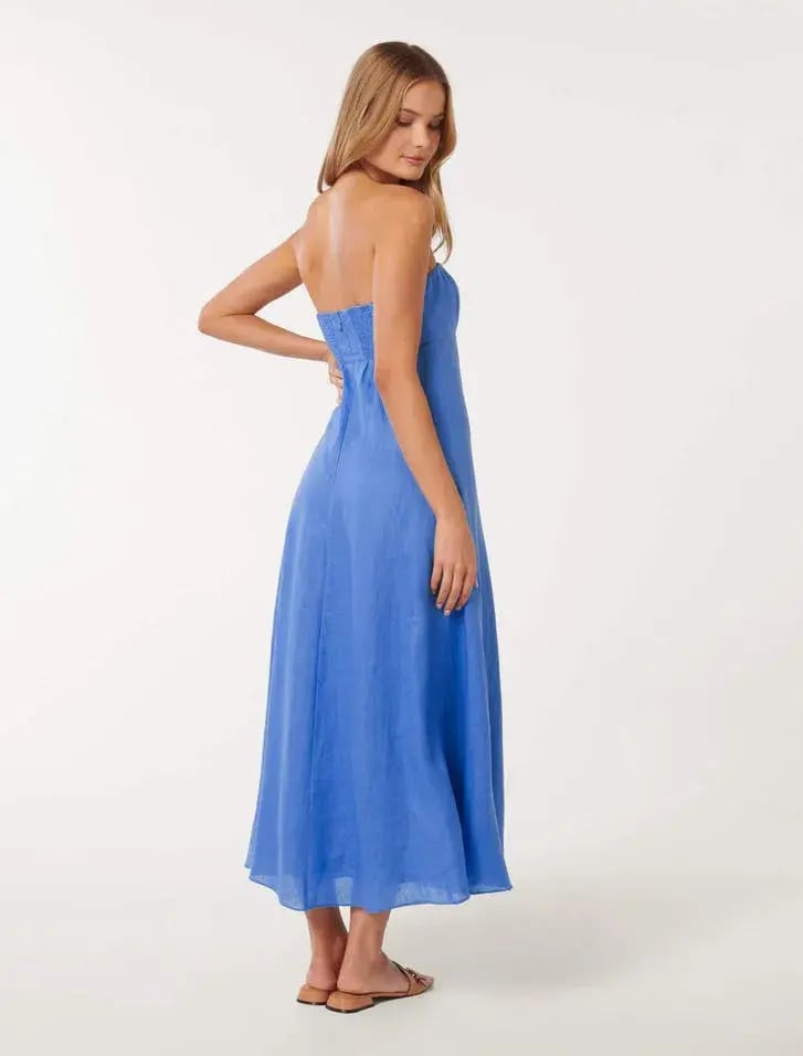 Forever New Kimberly Strapless Midi Dress in Blue photo 3