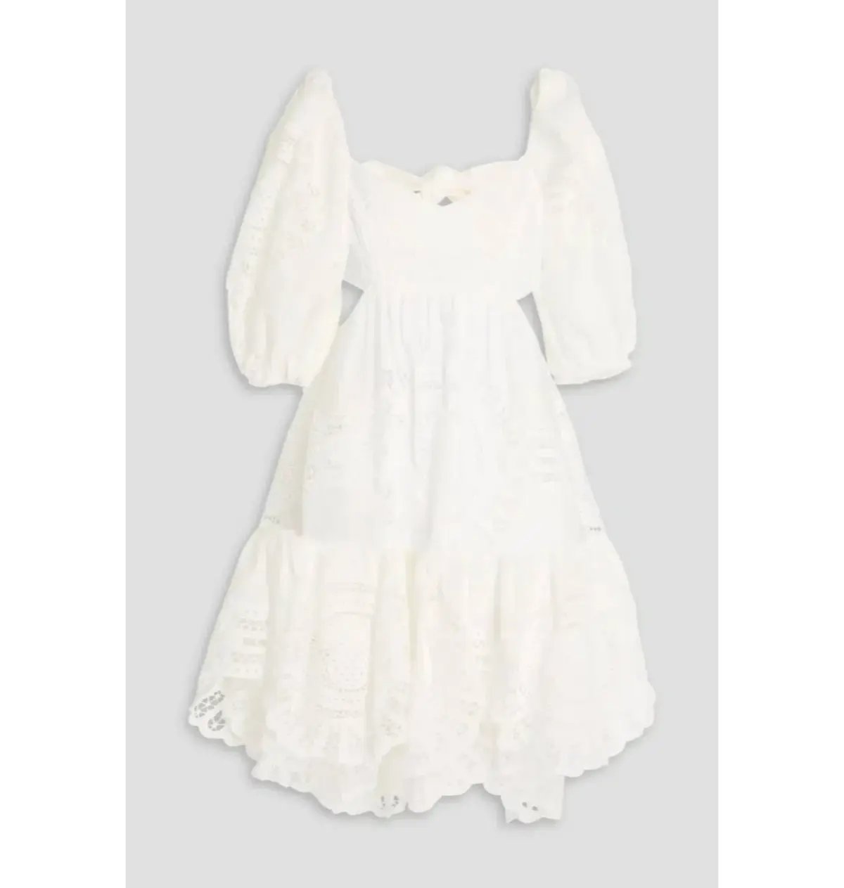 Zimmermann Cutout Broderie Anglaise Linen Mini Dress White Size 1 / AU 10 photo 3
