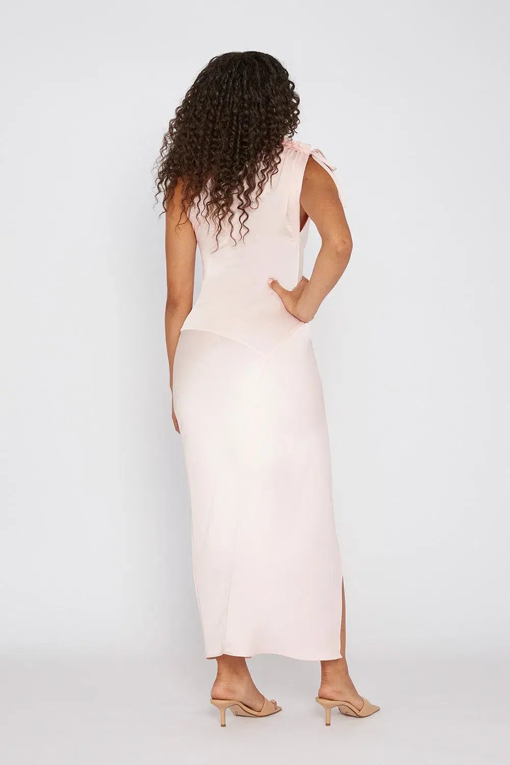 By Johnny One Shoulder Jasmine Dress Pale Pink Size 8 photo 2