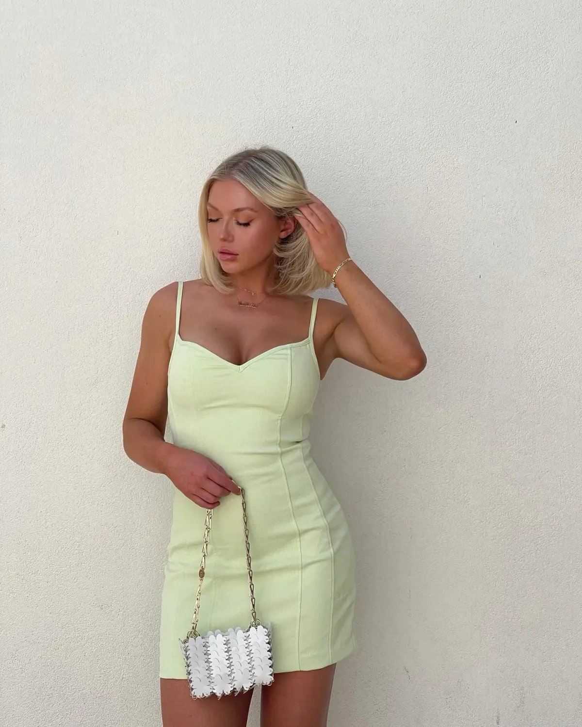 Kookai Oyster Panel Dress Green Size 8 photo 4