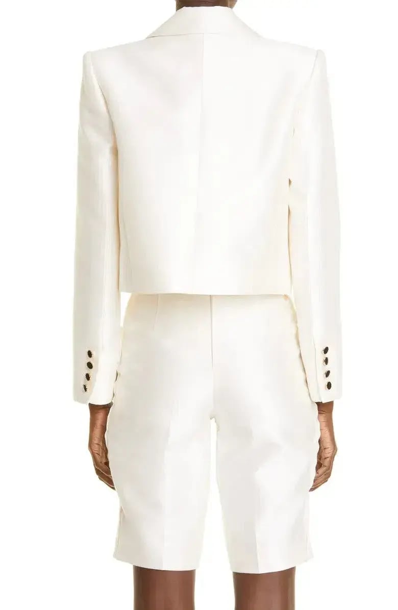 Zimmermann Cropped Tuxedo Jacket Milk Size 1 / Au 10 photo 3