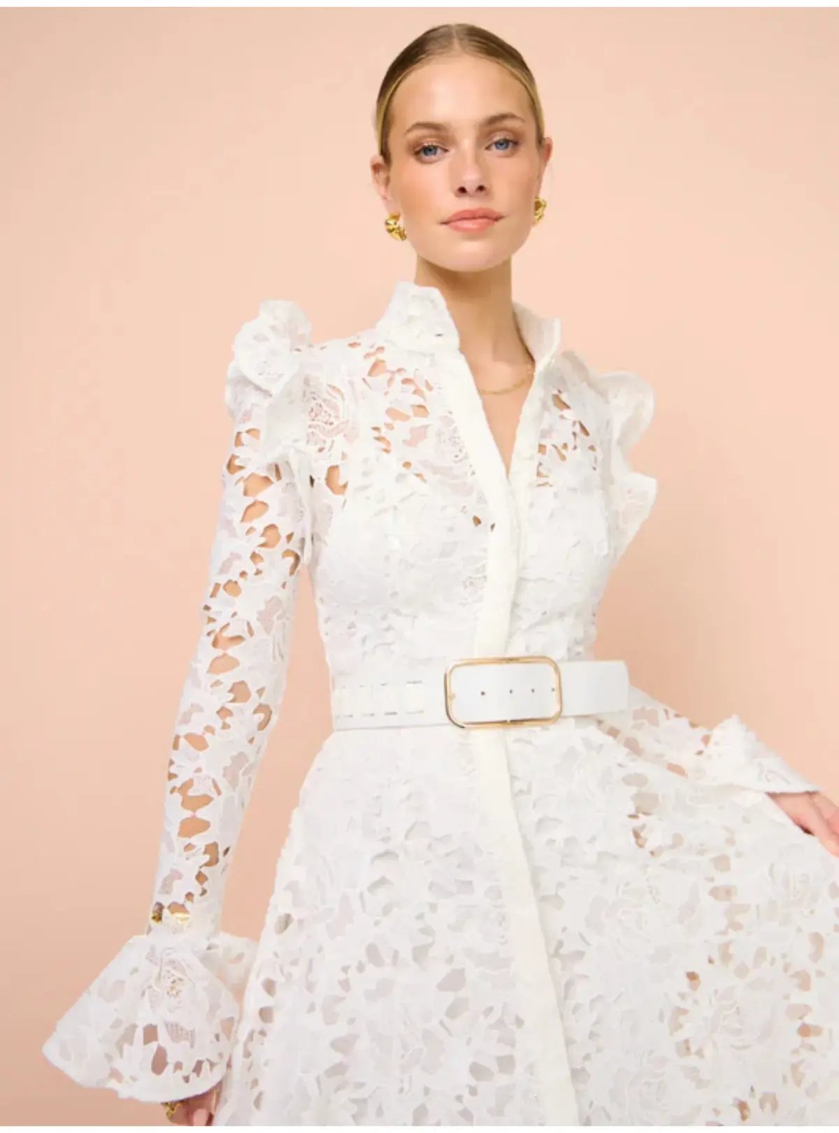 Leo Lin Aliyah Butterfly Sleeve Midi Dress Snow Size AU 12 photo 2