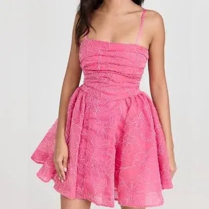Aje Evangeline Cornelli Mini Dress Pink Size 6 photo 2