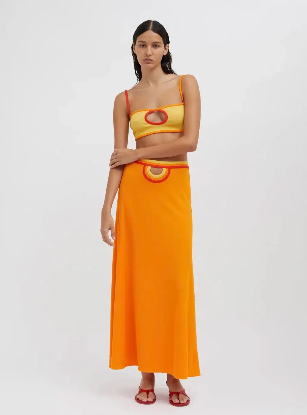 Christopher Esber  Fran Bandeau Top Orange Size 10 photo 6