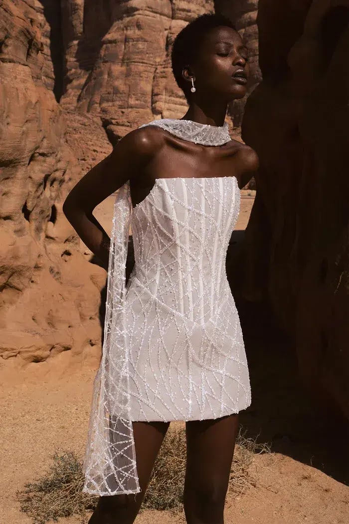 ELIYA THE LABEL Leora Dress and Ayla Beaded Scarf Size M photo 3