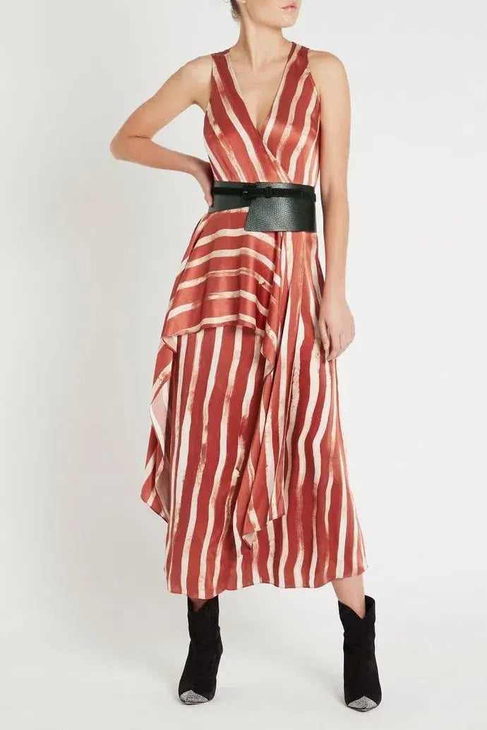 Sass & Bide Earn Your Stripes Dress Orange Size 10 photo 2