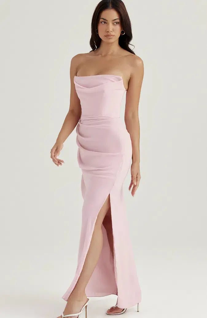 House Of CB Adrienne Strapless Gown Pink Quartz Size 10 photo 2