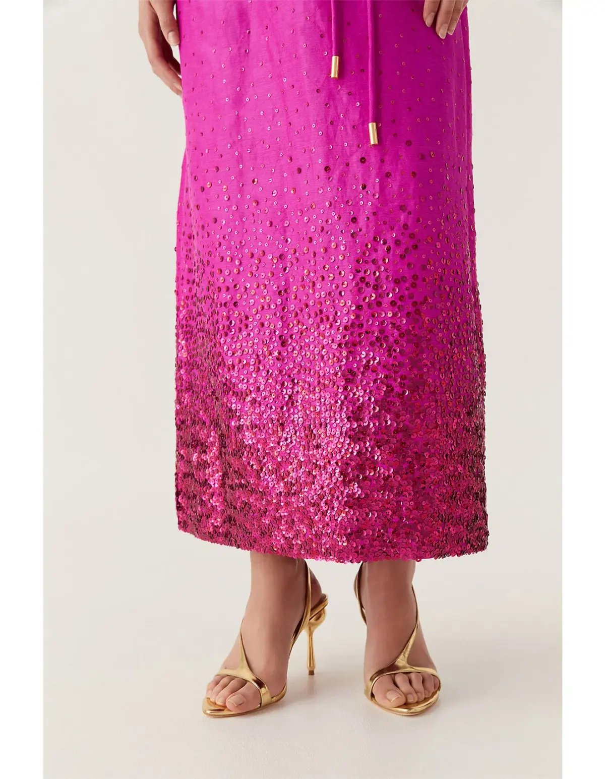 Aje Reflection Sequin Maxi Dress in Deep Magenta Size AU 8 photo 4