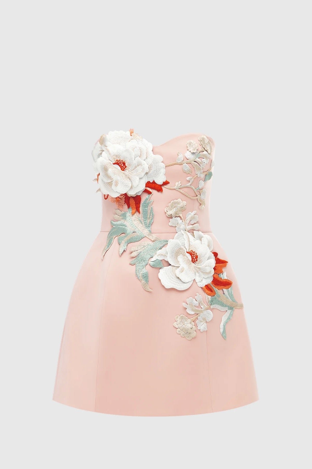 LEO LIN ROSARIO APPLIQUÉ BUSTIER MINI DRESS - PEONY PRINT photo 3
