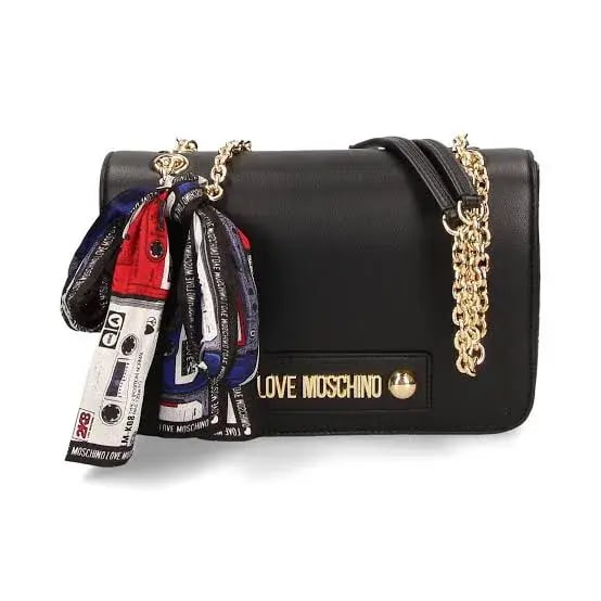 Love Moschino Logo Printed Crossbody With Scarf Bag Black photo 2