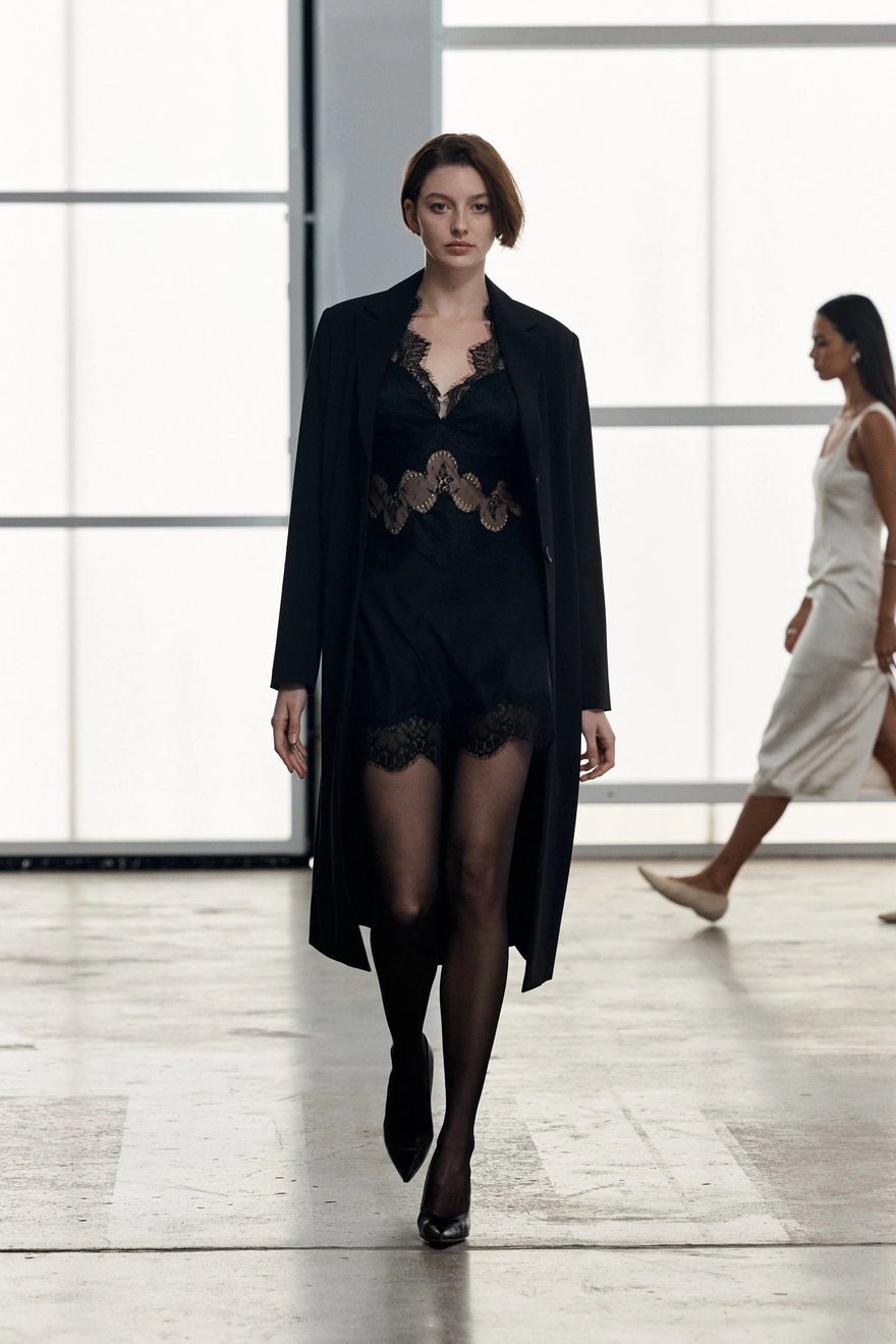 Third Form Visions Lace Mini Dress - Ebony photo 2