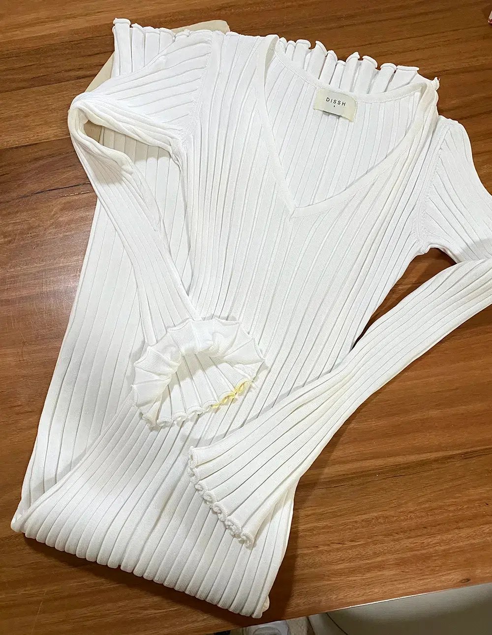 DISSH Reign Sleeve Knit Midi Dress White Size S photo 7