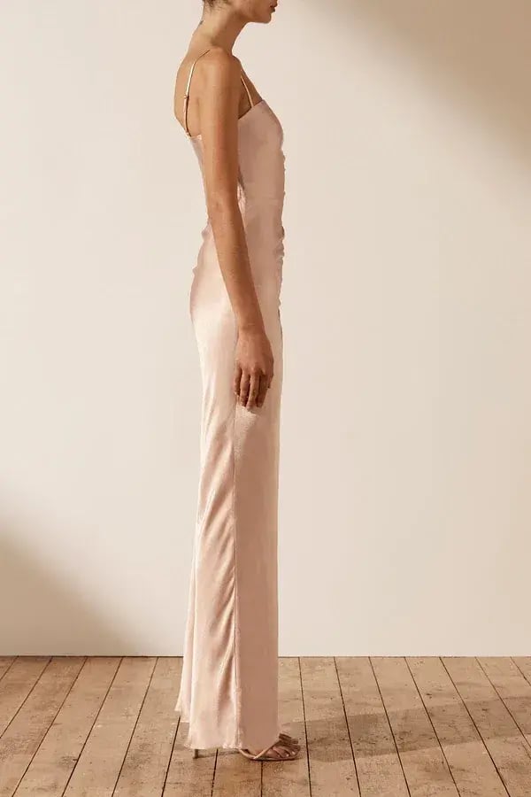Shona Joy La Lune Ruched Maxi Dress in Desert Rose Size 14 photo 4