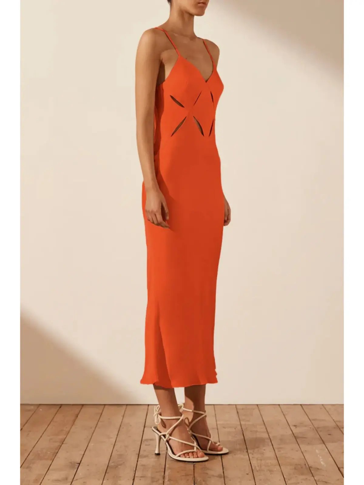Shona Joy Milo Cut Out Midi Dress Hibiscus Size AU 6 photo 2