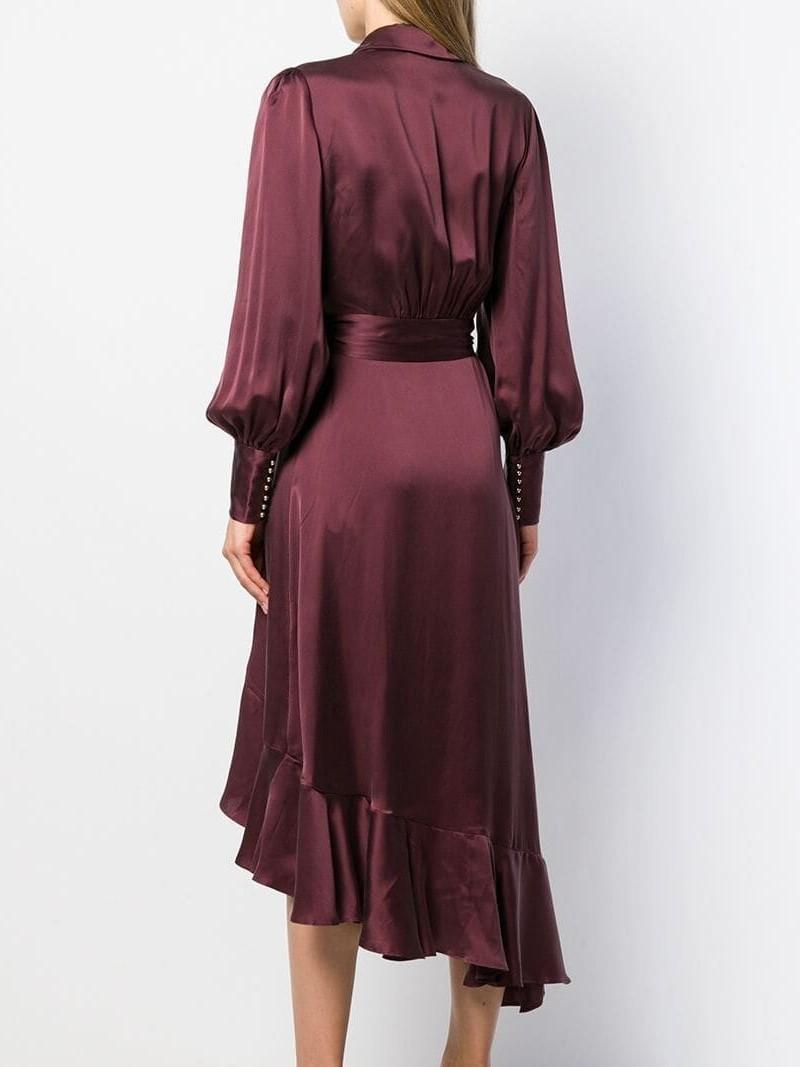 Zimmermann Espionage Wrap Dress Burgundy Size 1 /AU 10 photo 4