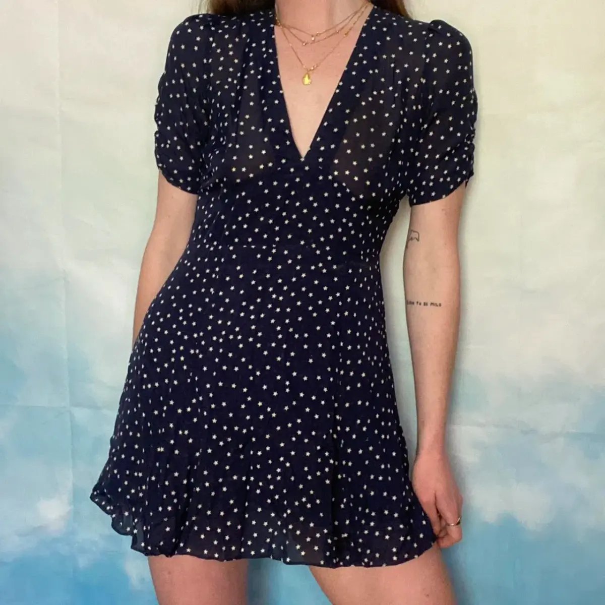 Realisation Par Ozzie Mini Dress Navy Star Size 4 photo 3