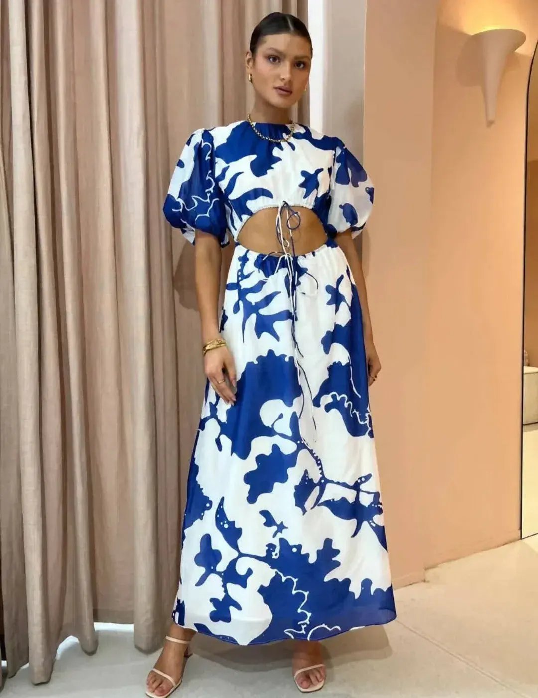 Sir the Label Vivi Puff Sleeve Maxi Dress Print Size 0/AU 6 photo 2