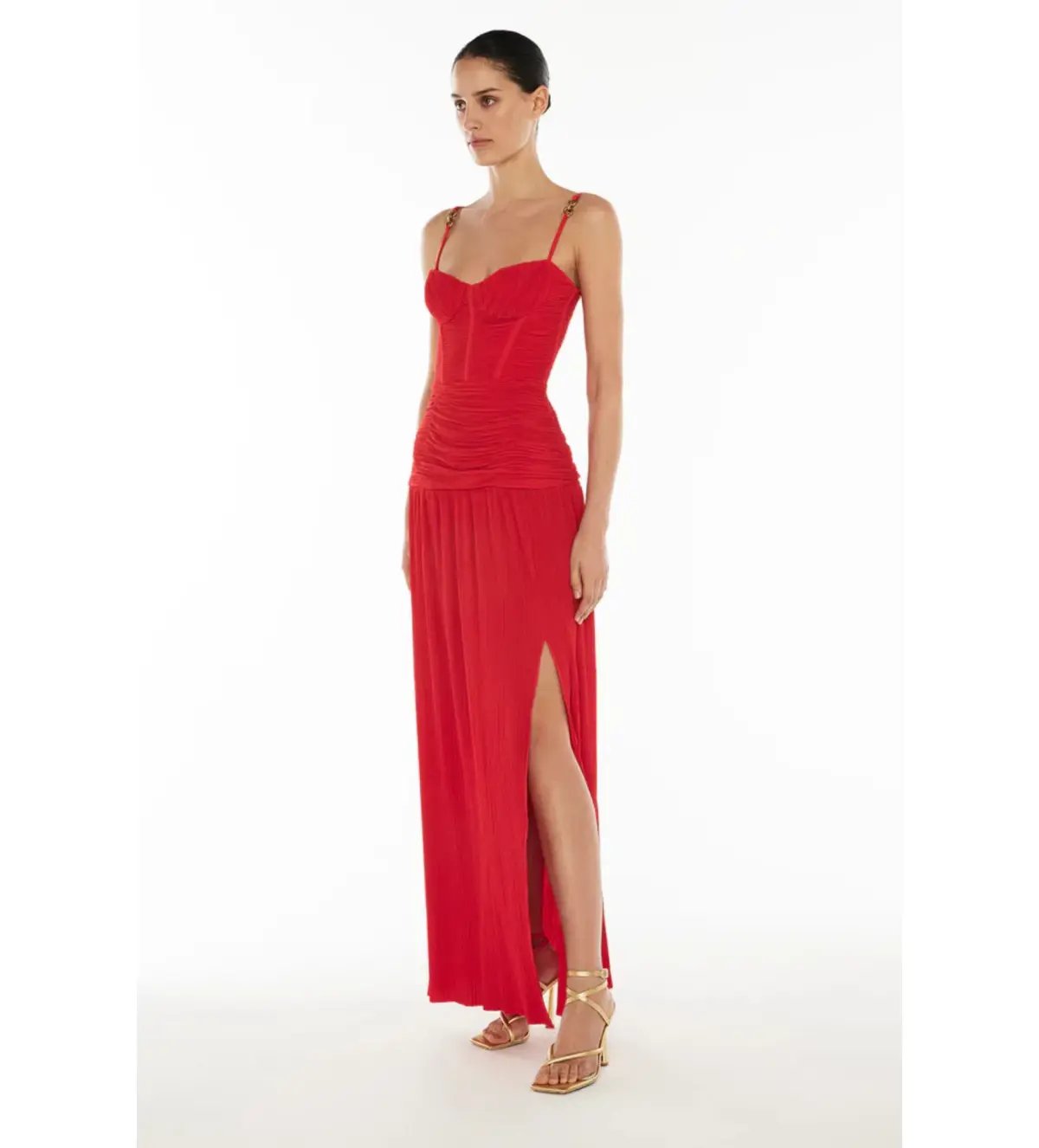 Manning Cartell Double Time Pleat Dress Red Size AU 14 photo 4