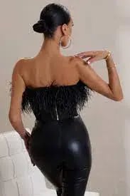 Club L London All About You Feather Corset Boodysuit Size 12 photo 3