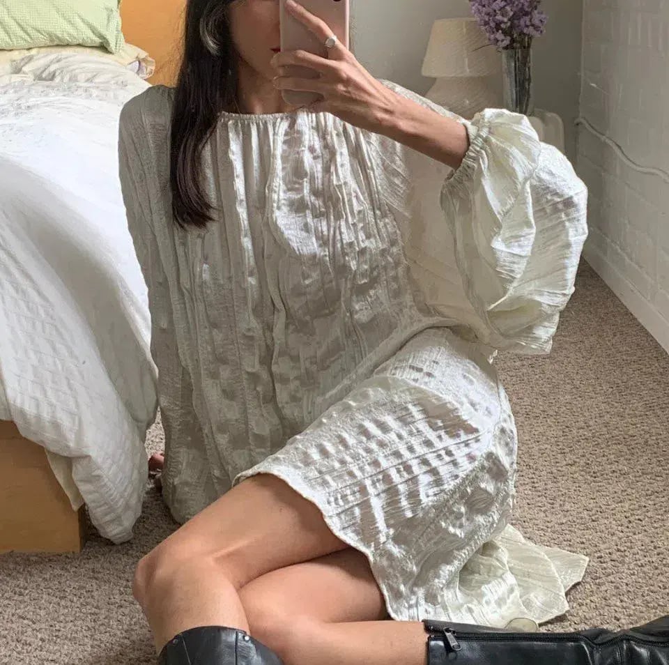 Local Woman Satin Crinkle Mini Dress One Size photo 4
