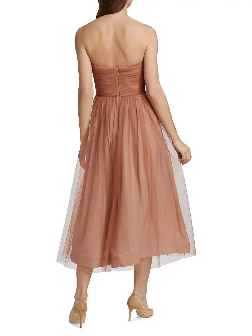 Zimmermann Tulle Strapless Midi Dress in Lipstick Size 1/AU 10 photo 4