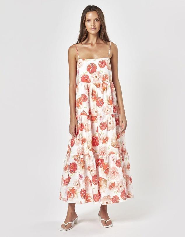 Charlie Holiday Isabella Maxi Dress Roses Print Size 8 photo 3