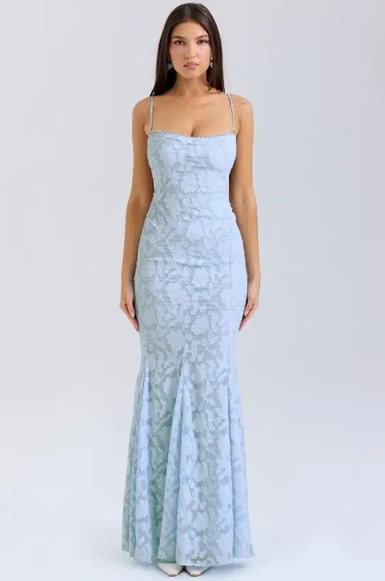 House of CB Bluebell Lace Up Back Maxi Dress Blue AU 8 photo 3