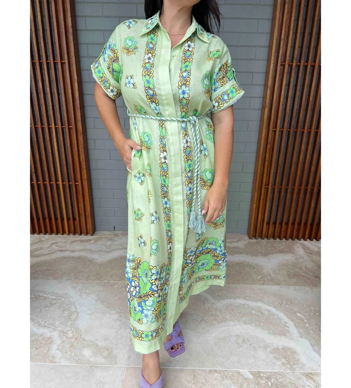Alemais Velma Shirt Dress Green Size 14 photo 3