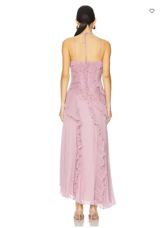 Amur Lorelie Midi Halter Gown Dress Water Hyacinth Pink Size AU 12 /US 8 photo 4