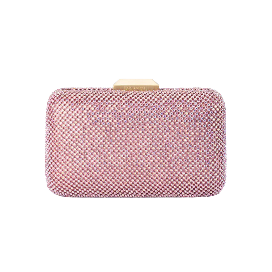 Olga Berg Ronny Crystal Mesh Clutch - Pink photo 2