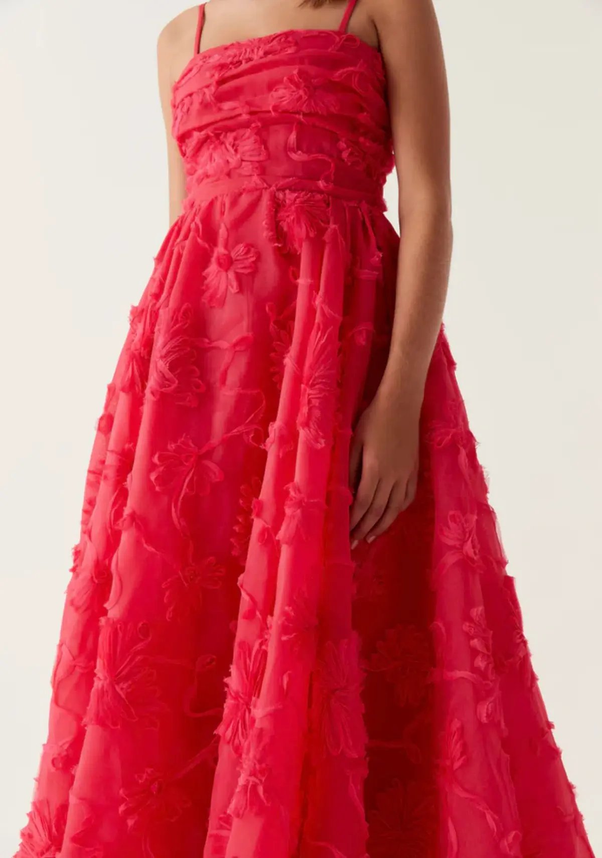 Aje Evangeline Cornelli Maxi Dress Bougainvillea Red Size 10 photo 4